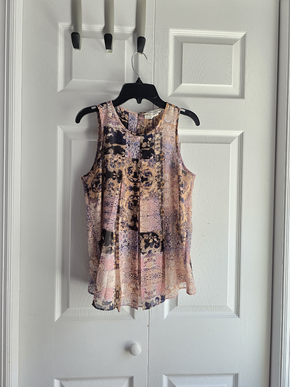 BCBGeneration Pink Patchwork Print Sleeveless Blouse Size XXS